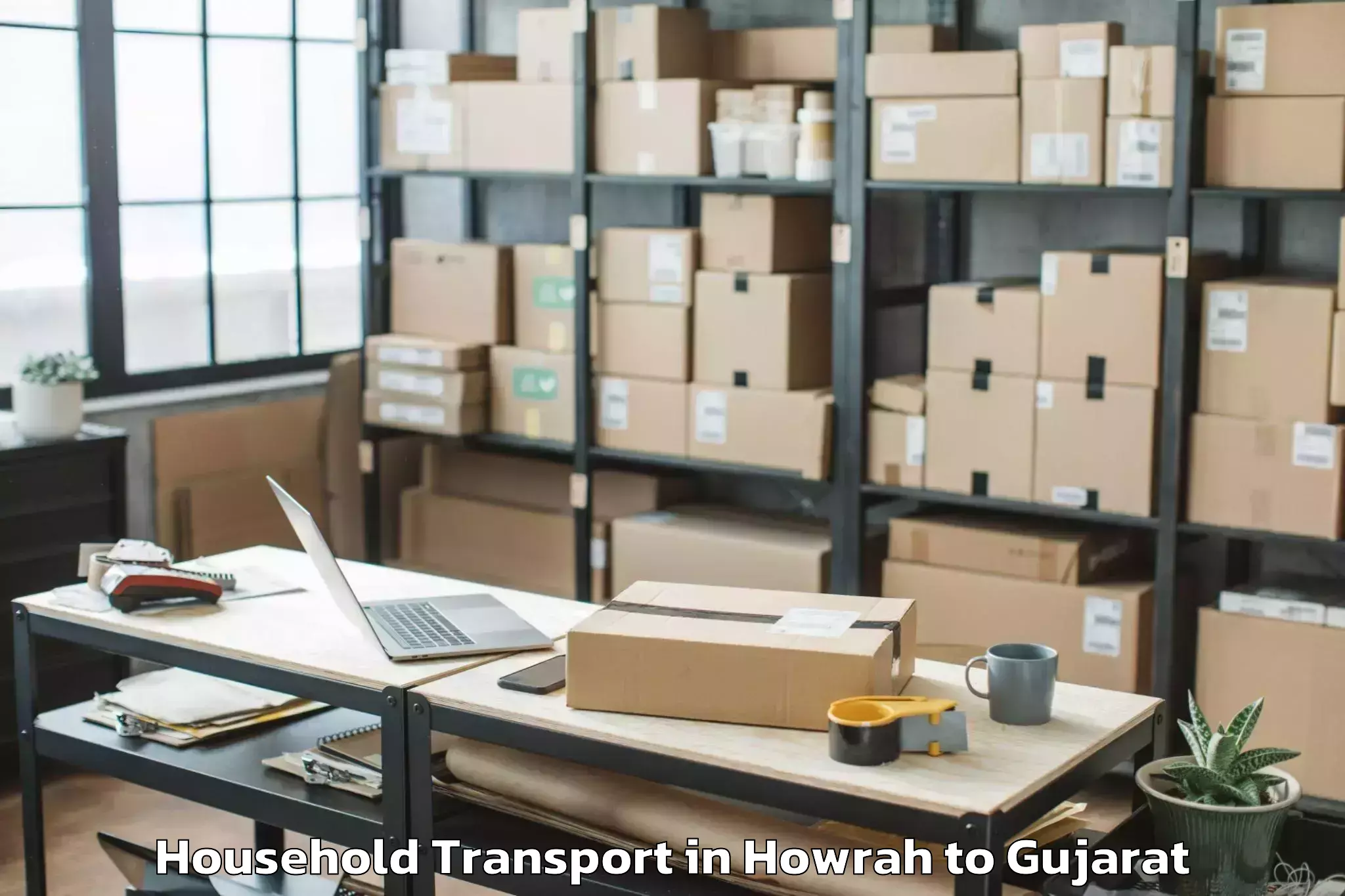 Top Howrah to Pardi Household Transport Available